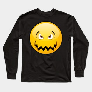 Hallows Eve T-shirt Creepy Halloween Pumpkin Smiley Long Sleeve T-Shirt